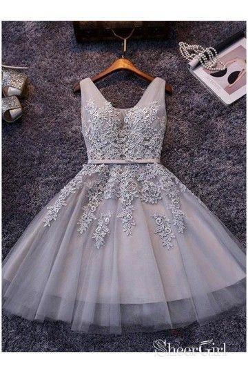 Princess V-neck Blush Pink Hoco Dresses Tulle Lace Appliqued Homecoming Dresses APD2277-SheerGirl