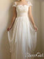 Princess/A-line Cap sleeves Chiffon Floor Length Vintage Beach Wedding Dresses Boho BMD1001