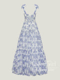 Print Lavender A-line Princess Corset Bodice Prom Dresses Long Formal Dresses Bridesmaid Dresses ARD2873-SheerGirl