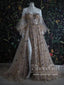 Plesové šaty s nabíranými rukávy Korzet živůtek s flitry Hvězdné třpytivé plesové šaty ARD2741 