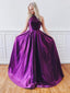 Purple Backless Long Prom Dresses With Pockets APD3217