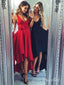 Red High Low Prom Dresses with Sash Sleeveless V Neck Cheap Formal Dresses ARD1511