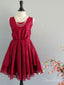 Vestidos cortos de fiesta de encaje rojo, bonito vestido de fiesta barato con lazo ARD1481 