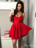 Red Mini Homecoming Dresses Spaghetti Strap A Line Short Hoco Dress ARD1584-SheerGirl