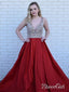 Red Prom Dresses Long Beaded Ball Gowns Sleeveless V Neck Quinceanera Dress APD3267
