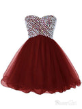 Rhinestone Beaded Bodice Purple Tulle Skirt Strapless Hoco Dresses,apd1765-SheerGirl