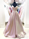 Romantic Millennial Light Gold Ball Gown Prom Gown Sparkly V Neck Party Dress ARD2520-SheerGirl