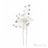 Rose Gold Bridal Haripin with Crystal Sprig and Leaves ACC1157-SheerGirl