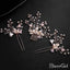 Rose Gold Crystal Sprig Bridal Comb & Hairpins ACC1154