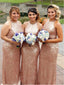 Vestidos de dama de honor con lentejuelas de oro rosa Vestidos de dama de honor baratos de talla grande ARD1151 