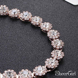 Rose Rose Silver Crystal Bridal Sashes ACC1151-SheerGirl