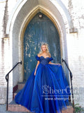 Royal Blue Organza Princess Dress with Beading Bodice Ball Gown Prom Dress ARD2883-SheerGirl
