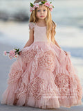 Ruffled Tulle Ball Gown Flower Girl Dress Gorgeous Princess Dress ARD2652-SheerGirl