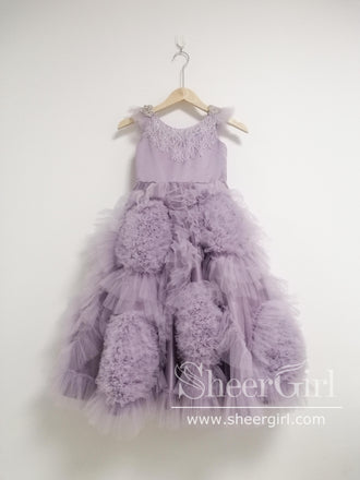 Ruffled Tulle Ball Gown Flower Girl Dress Gorgeous Princess Dress ARD2652-SheerGirl