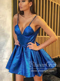 Sarkly A Line Mini Prom Dress V Neck Homecoming Dress ARD2629-SheerGirl