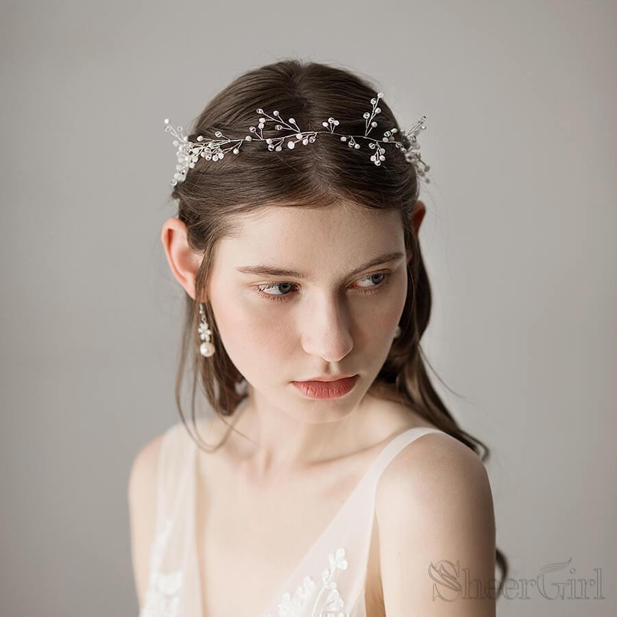 Scattered Tiny Crystals Bridal Headband ACC1093-SheerGirl