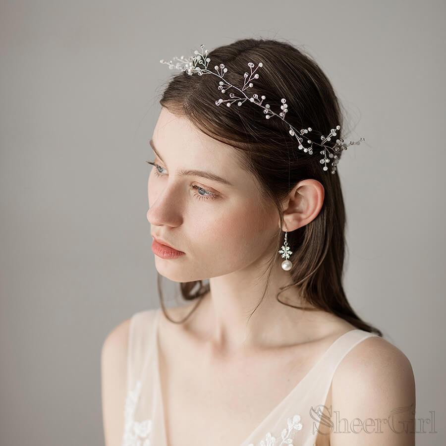 Scattered Tiny Crystals Bridal Headband ACC1093-SheerGirl