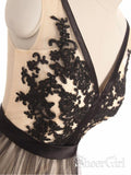 See Through Black Lace Short Dresses A Line V Neck Vintage Homecoming Dresses ARD2464-SheerGirl