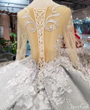 See Through Bodice Wedding Dresses Long Sleeve Quinceanera Dress ARD1842-SheerGirl
