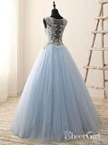 See Through Lace Appliqued Long Prom Gowns APD3114-SheerGirl