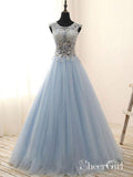 See Through Lace Appliqued Long Prom Gowns APD3114-SheerGirl