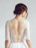See Through Lace Top Beach Wedding Dresses Half Sleeve Simple Wedding Dress AWD1184-SheerGirl