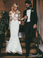 Svatební šaty Mořská panna s dlouhým rukávem, svatební šaty s krajkovou aplikací Svatební šaty s aplikací AWD1251 