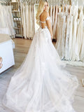 See Through Off the Shoulder Wedding Dresses Cap Sleeve Lace Bridal Gowns AWD1331-SheerGirl