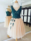 See Through Short Homecoming Dresses Lace Top Tulle Cheap Homecoming Dresses APD3512