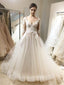 See Through Vintage Lace Wedding Dresses Ball Gown with Sleeves AWD1335
