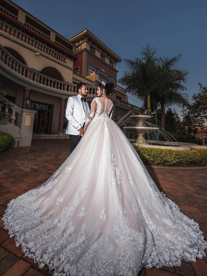 See Through Wedding Dresses with Sleeves Lace Applique Vintage Wedding Dresses APD3492-SheerGirl