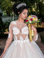 Průhledné svatební šaty s rukávy Krajková nášivka Vintage svatební šaty APD3492 
