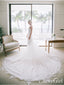 Sexy Appliqued Beach Wedding Dress with Racerback Ivory Illusion Neckline Wedding Gown AWD1689