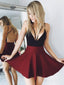 Sexy Backless Mini Burgundy Homecoming Dresses A Line Short Cocktail Dress ARD1510