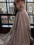 Sexy Ball Gown Wedding Dress Sequin Beaded Nude Vintage Wedding Dresses AWD1050-SheerGirl