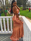 Sexy plesové šaty se zlatými mořskými vílami, formální šaty s výstřihem do V, vypasované APD3394 