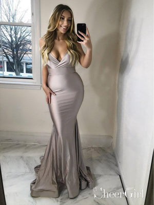 Sexy Mermaid Formal Dresses Spaghetti Strap V Neck Prom Dress ARD1431-SheerGirl