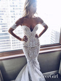 Sexy Mermaid Lace Wedding Dresses Sweetheart Neck Bridal Dress AWD1303-SheerGirl