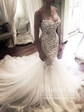 Sexy Mermaid Lace Wedding Dresses Sweetheart Neck Bridal Dress AWD1801-SheerGirl