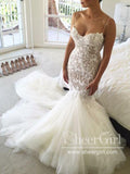 Sexy Mermaid Lace Wedding Dresses Sweetheart Neck Bridal Dress AWD1801-SheerGirl