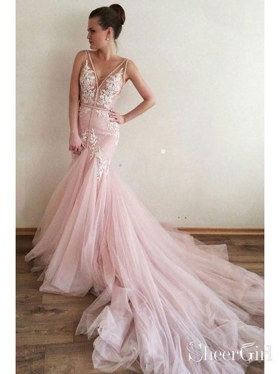 Spaghetti Strap Mermaid Wedding Dresses Lace Bridal Dress AWD1578 –  SheerGirl