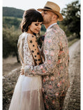 Sexy See Through Thigh Split Beach Wedding Dresses Beaded Vintage Bridal Dress AWD1304-SheerGirl