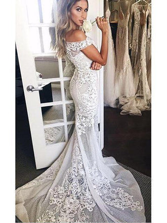 Sexy See Through Vintage Lace Mermaid Wedding Dresses,apd2468-SheerGirl