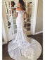 Sexy See Through Vintage Lace Mermaid Wedding Dresses,apd2468