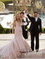Sexy Sequins Mermaid Wedding Dress with Ruffles Luxurious Champagne Bridal Gown AWD1640