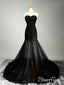 Pouzdrové černé krajkové aplikované plesové šaty se srdíčkovým výstřihem APD3157 