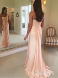 Sheath One Shoulder Simple Long Bridesmaid Dresses Cheap Prom Dresses APD3150-SheerGirl
