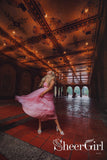 Shimmery Tulle A-line Ball Gown with Watermelon Colored Sweet Heart Prom Dresses ARD2517-SheerGirl