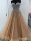 Shine Silver Beaded Prom Dresses with Sweetheart,Nude Formal Dresses APD3224