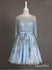 Shiny Beaded Long Sleeve Homecoming Dresses Sky Blue Short Prom Dress ARD1547-SheerGirl